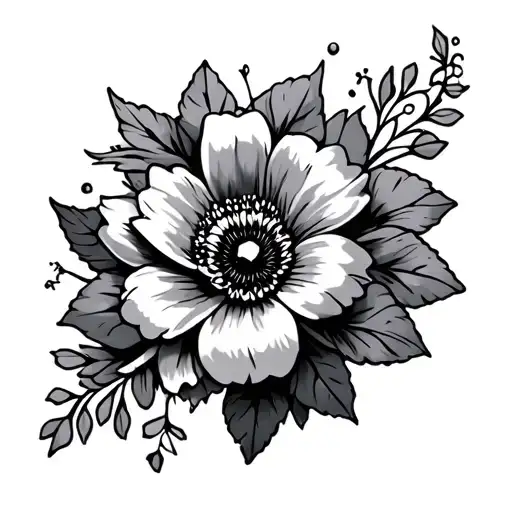 dj music sex flower tattoo design idea