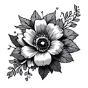 dj music sex flower tattoo design idea