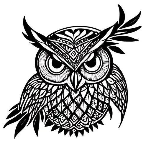Mandala owl tattoo design idea