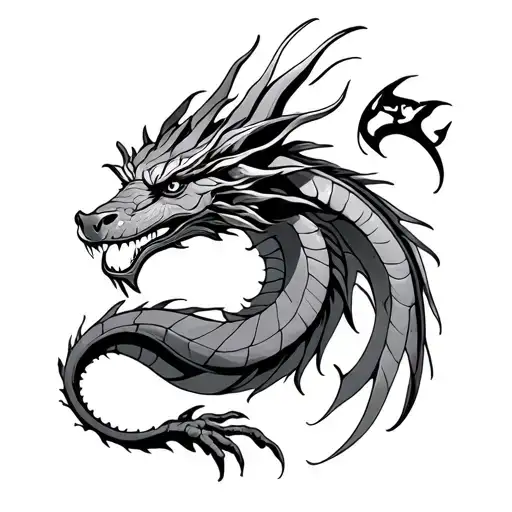 dragon and leo zodiac sign tattoo design idea