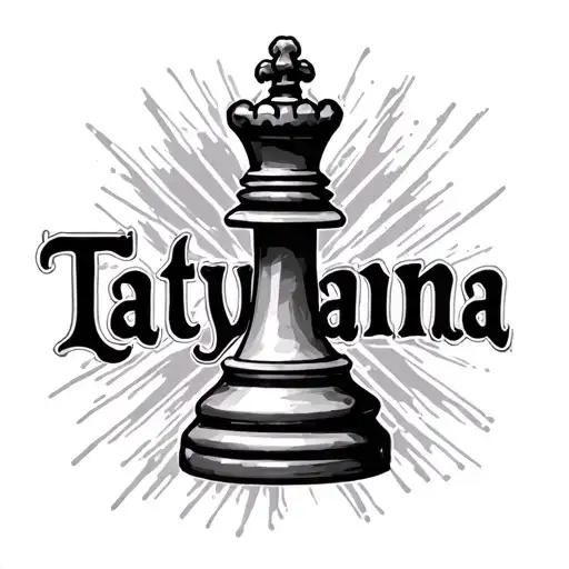"Tatyanna" 1 queen chess piece tattoo design idea