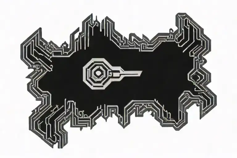 Cyberpunk wrist band tribal tattoo tattoo design idea