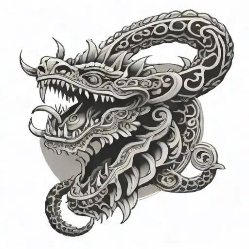 Aztec serpent tattoo design idea