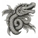 Aztec serpent tattoo design idea