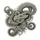 Aztec serpent tattoo design idea