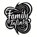 "Family Infinity" Two Word Ambigram Generator tattoo design idea