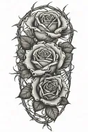 Barbed wire roses, darkness tattoo design idea