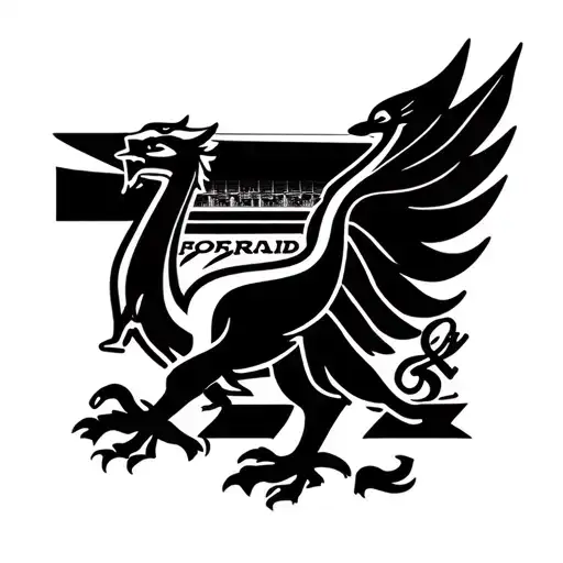 Liverpool FC Tattoo with anfield stadium as background tattoo design idea