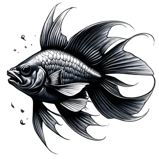 I want a tattoo of a fish but not one that you can immediately see “oh that's a fish” it should be light shapes that ult tattoo design idea