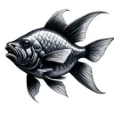 I want a tattoo of a fish but not one that you can immediately see “oh that's a fish” it should be light shapes that ult tattoo design idea