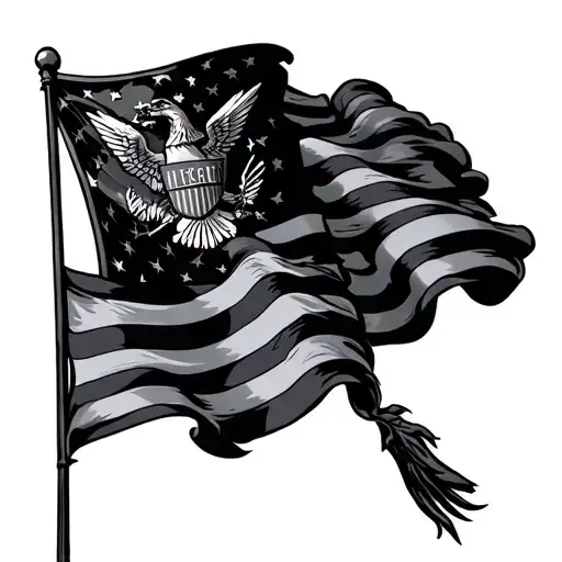 police flag intertwined tattoo design idea