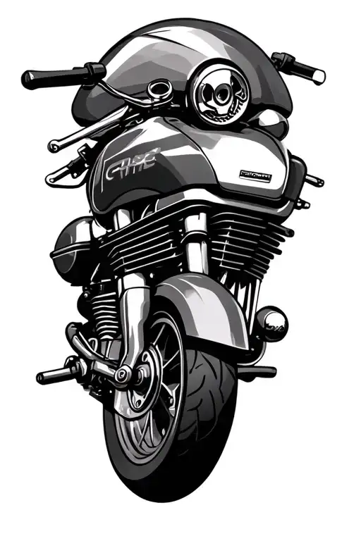 motorbike engine transformed tattoo design idea