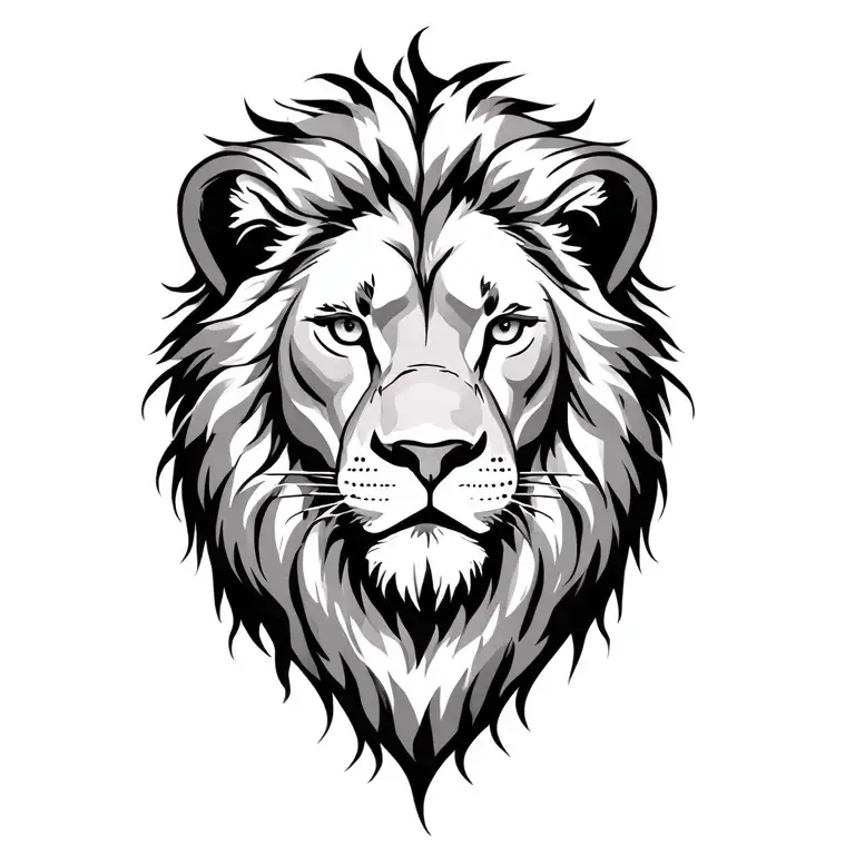 lion mixed with faith of god  tattoo design idea