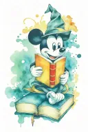 Mickey Mouse Harry Potter books tattoo design idea