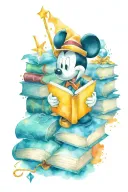Mickey Mouse Harry Potter books tattoo design idea