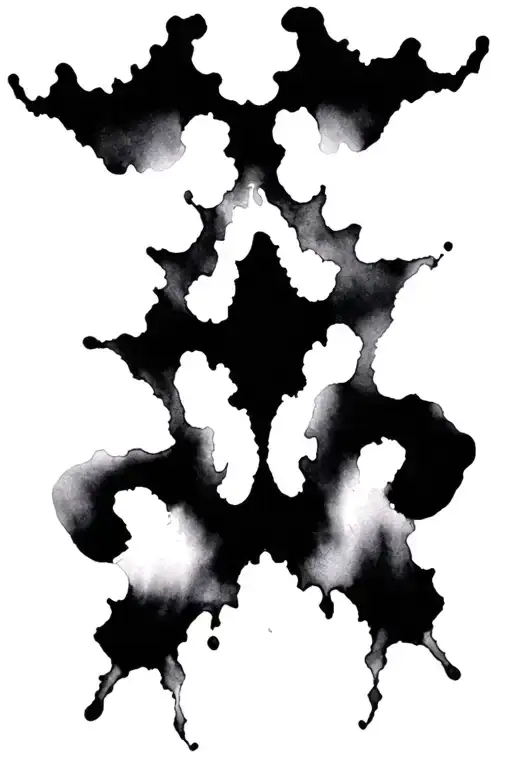 Rorschach inkblot in the shape tattoo design idea