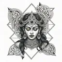 powerful kali goddess tattoo design idea