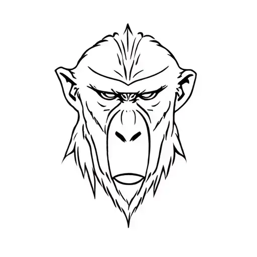 baboon as a villain tattoo design idea