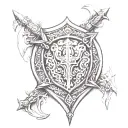 sofia warrior shield tattoo design idea
