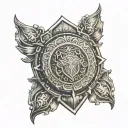 sofia warrior shield tattoo design idea