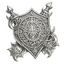 sofia warrior shield tattoo design idea