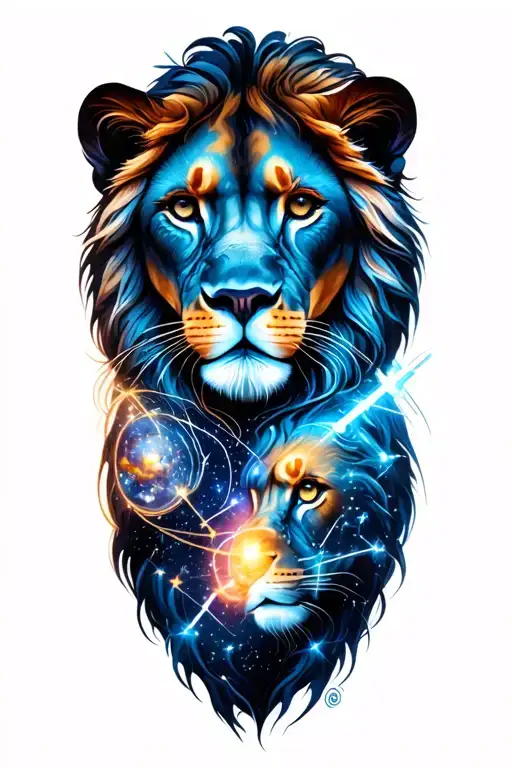 Leo and Gemini constellation tattoo design idea