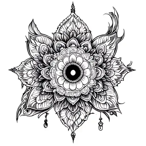karma and sanskrit tattoo design idea