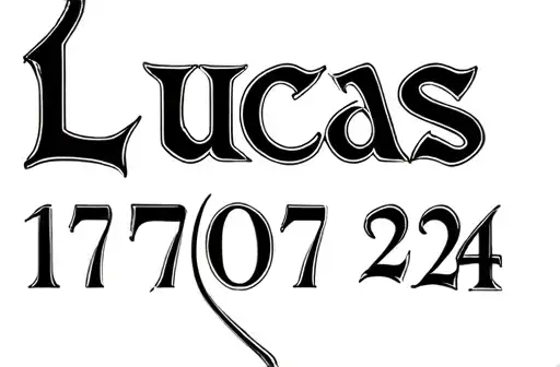 "Lucas
17/07/24" tattoo design idea
