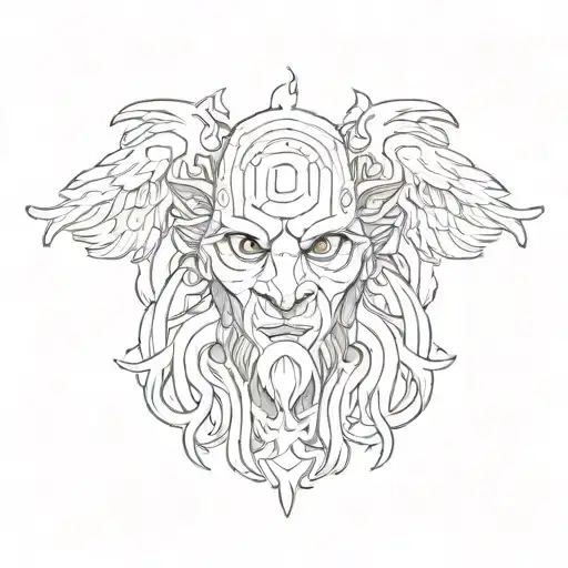 a simple drawing that describes rowdy, but a loyal and caring person, and a person that fears God tattoo design idea