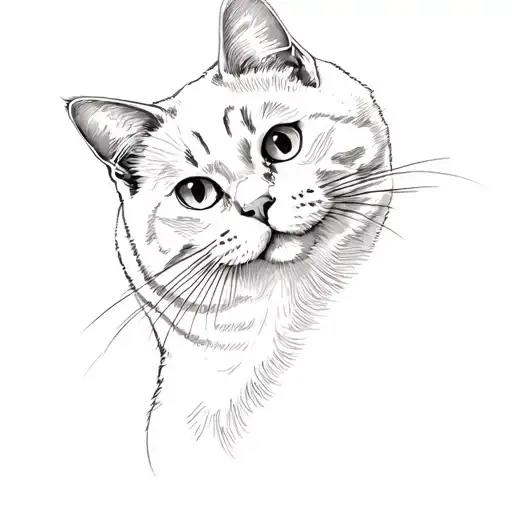 a british shorthair cat tattoo design idea