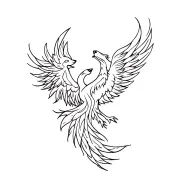 Phoenix And Wolf tattoo design idea