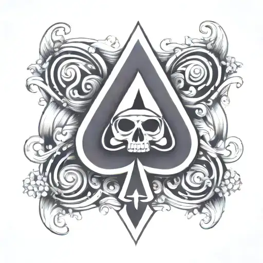 ace of spades with an infinity symbol ace melting into infinity for over eyebrow and temple tattoo design idea