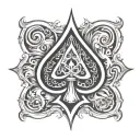 ace of spades with an infinity symbol ace melting into infinity for over eyebrow and temple tattoo design idea