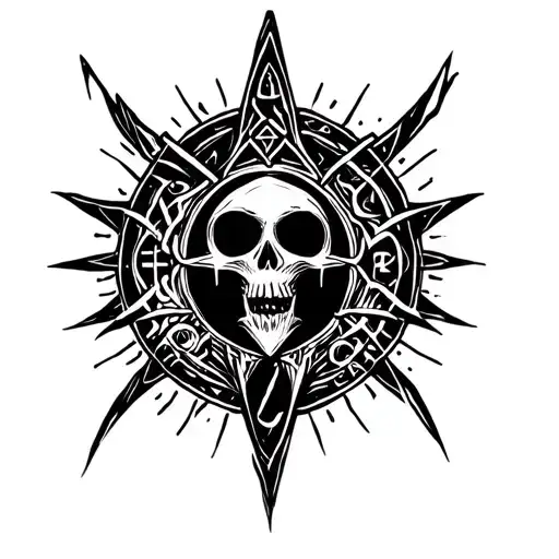 Necromancer,  magic, alchemy, runes, sigils tattoo design idea