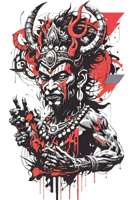 Lord kaal bhairav in his fierce form  tattoo design idea