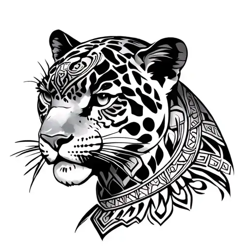 Aztec jaguar tattoo sketch style tattoo princess tattoo design idea