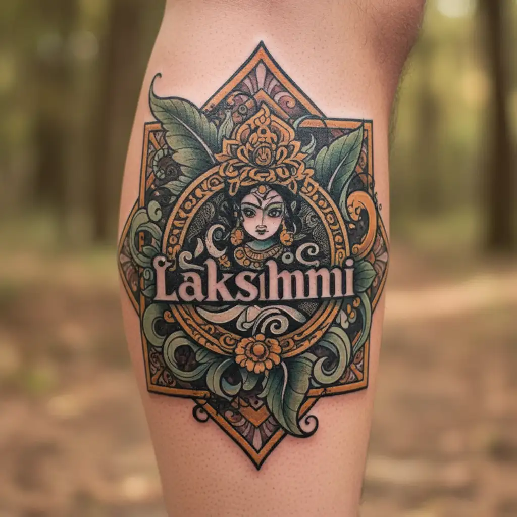 lakshmi name together tattoo design idea