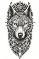 wolf head on a black tattoo design idea