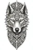 wolf head on a black tattoo design idea