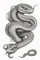 snake coiled on forearm tattoo design idea