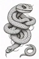 snake coiled on forearm tattoo design idea