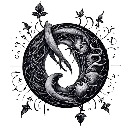 VIRGO And Cancer zodiac sign tattoo design idea