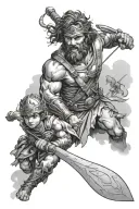 David and Goliath themed tattoo tattoo design idea