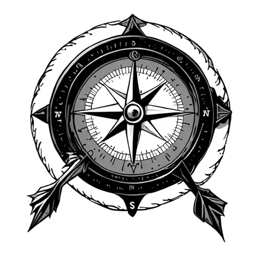 Compass Arrow tattoo design idea