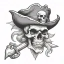 a cheese pirate skull tattoo design idea