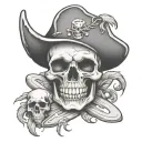 a cheese pirate skull tattoo design idea