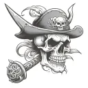 a cheese pirate skull tattoo design idea