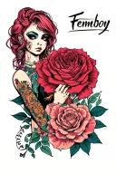 Femboy a femdom tattoo design idea