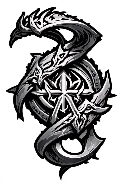 elden ring logo degraded chest desing tattoo design idea