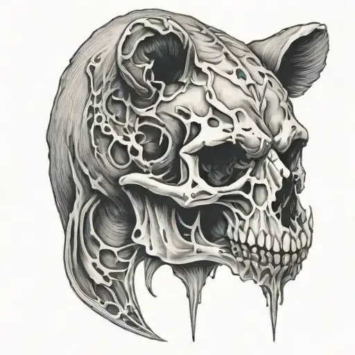 bear skull tattoo design idea